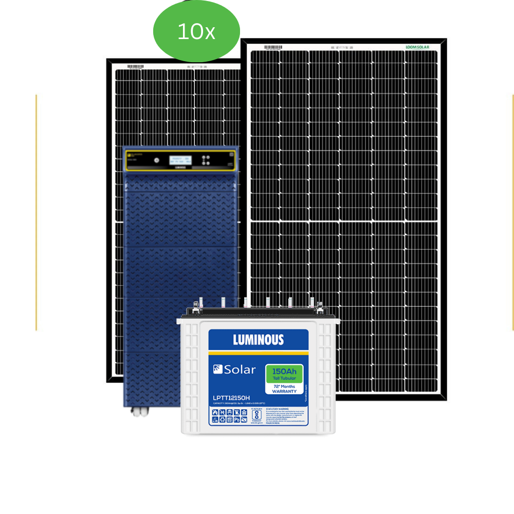 Loom Solar 10 kVA off grid solar system for offices, commercial shops, factories