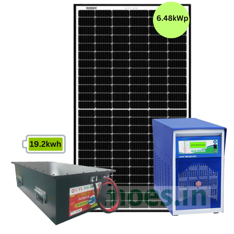 Loom Solar 6.4kWp Offgrid solar 7.5KVA utl Alfa pcu with lithium battery