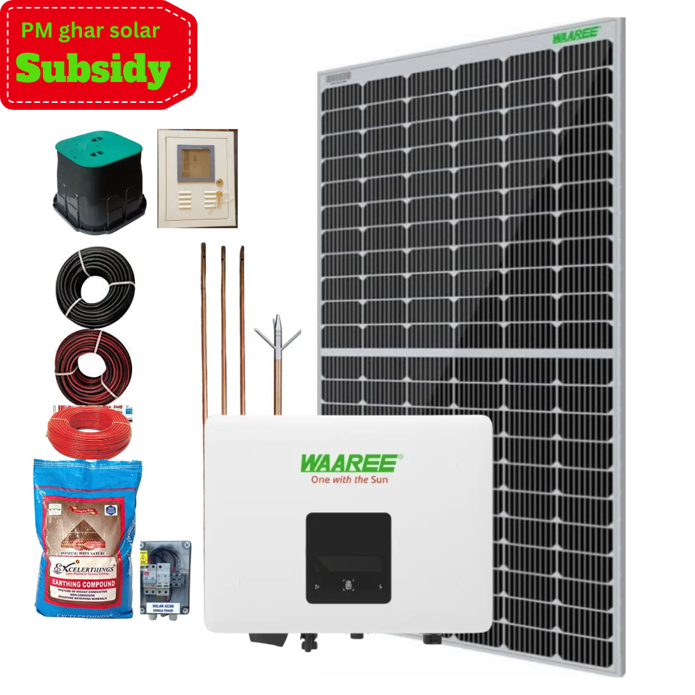 3kw Ongrid Waaree Solar System – Subsidy Scheme